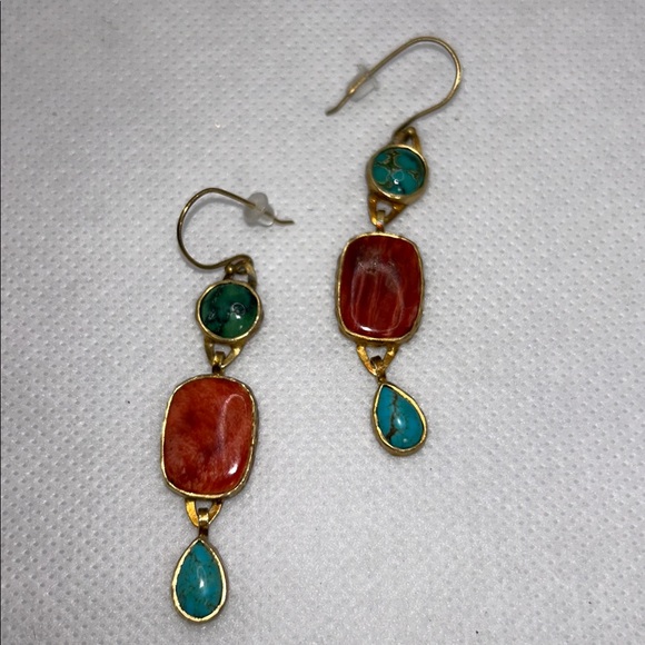 NWOT Designer Studio Barse Genuine Multi Gemstone Dangle Earrings - Picture 3 of 7